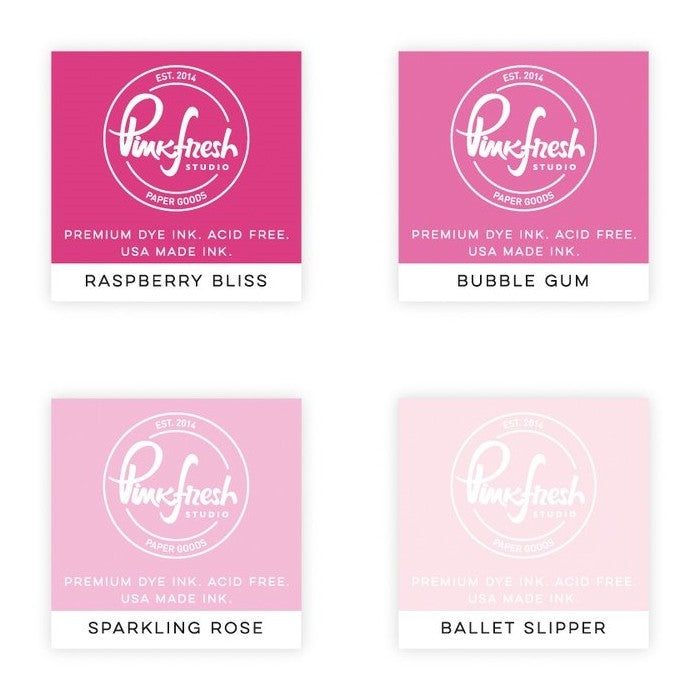 Pink Fresh Studio Pink Fresh 4-pack Mini Dye Ink Cubes Pink Set-Fairy Dust includes Raspberry Bliss, Bubble Gum, Sparkling Rose & Ballet Slipper 