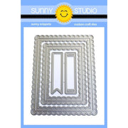 Sunny Studio Stamps Fancy Frames Stitched Scallop Scalloped Rectangle Metal Cutting Dies Set