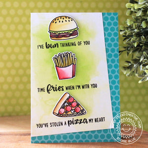 Sunny Studio Stamps Fast Food Fun Card featuring Blue Polka-dot Parade 6x6 Patterned Paper