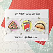 Sunny Studio Stamps Fast Food Fun Tacos and Pizza Card by Franci