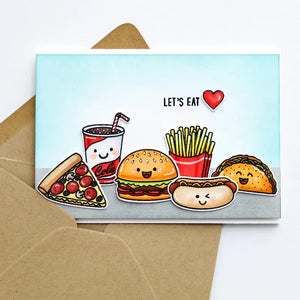 Sunny Studio Stamps Fast Food Fun Junk Food Let's Eat Card