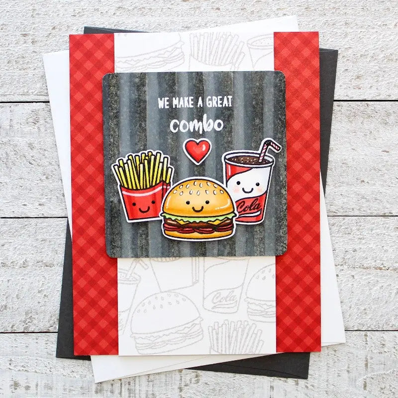 Sunny Studio Stamps Fast Food Fun We Make A Great Combo Card by Leanne West