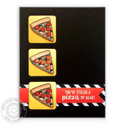 Sunny Studio Stamps Pizza Card with Stitched Pennant using Fancy Frames Rectangle Dies