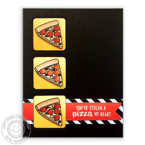 Sunny Studio Stamps Pizza My Heart Card using Window Trio Square Dies