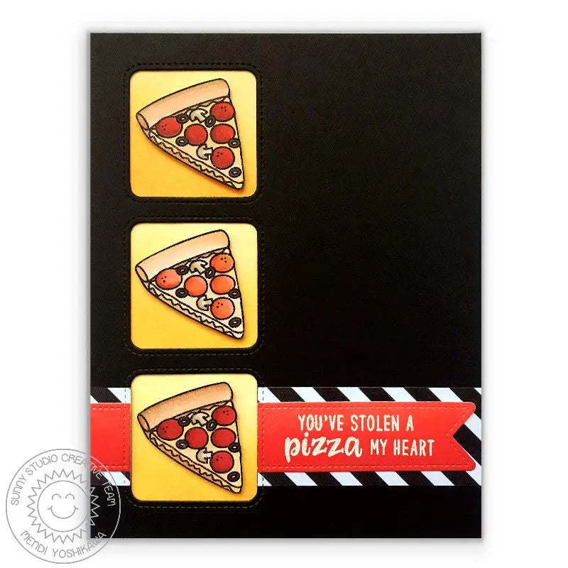 Sunny Studio Stamps Fast Food Fun You've Stolen A Pizza My Heart Card