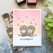 Sunny Studio Stamps Fast Food Fun What's Poppin'? Pink Popcorn Card