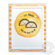 Sunny Studio: Let's Taco 'About How Sweet You Are Card (using Fancy Frames Stitched Scallop Rectangle Dies)