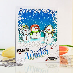 Sunny Studio Stamps Feeling Frosty Snowman & Snowflakes Handmade Christmas Holiday Card