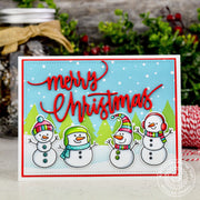 Sunny Studio Stamps Snowman Holiday Christmas Card (using Very Merry 6x6 Patterned Paper)