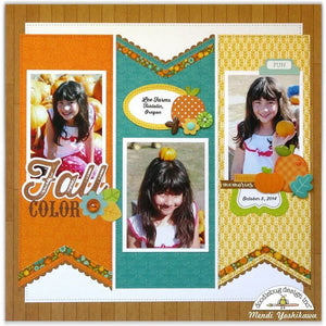 Sunny Studio Stamps Fall Scrapbook Layout Page (using Fishtail Banner II Metal Cutting Dies)