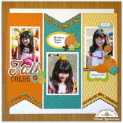 Fall Themed Pumpkin Patch 12x12 Scrapbook Layout Page (using Sunny Studio Stamps Fishtail Banner Metal Cutting Dies)
