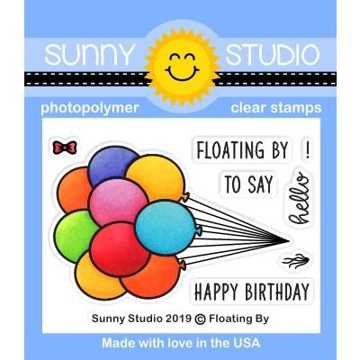 Sunny Studio Stamps Floating By Balloon Bouquet 2x3 Mini Clear Photopolymer Stamp Set