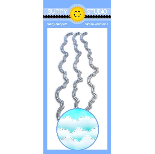 Sunny Studio Stamps 5-3/4" Fluffy Clouds Stitched Border Metal Cutting Dies