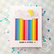Sunny Studio Stamps Rainbow Sunshine & Clouds Card (using striped paper from Surprise Party 6x6 Patterned Paper Pack)
