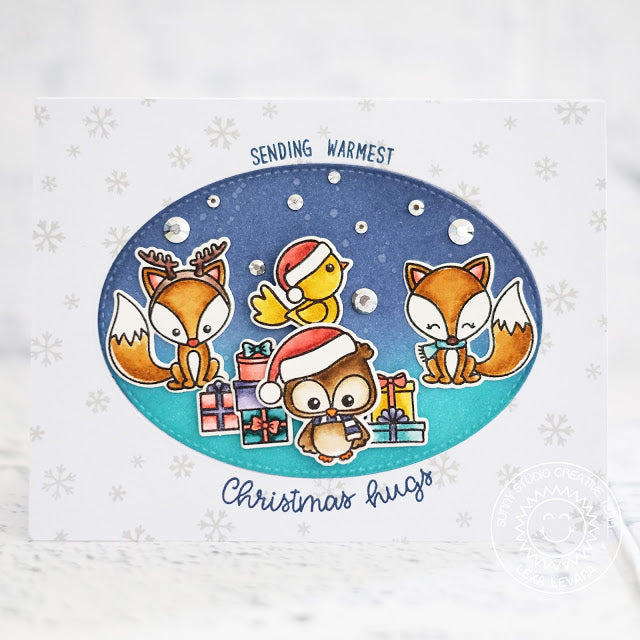 Sunny Studio Stamps Foxy Christmas Fox Holiday Card by Lexa Levana