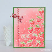 Sunny Studio Stamps Fresh & Fruity "I couldn't have asked for a sweeter friend" Watercolored Strawberries Berry Card by Juliana Michaels