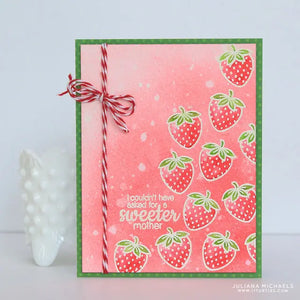 Sunny Studio Stamps Fresh & Fruity "I couldn't have asked for a sweeter friend" Watercolored Strawberries Berry Card by Juliana Michaels