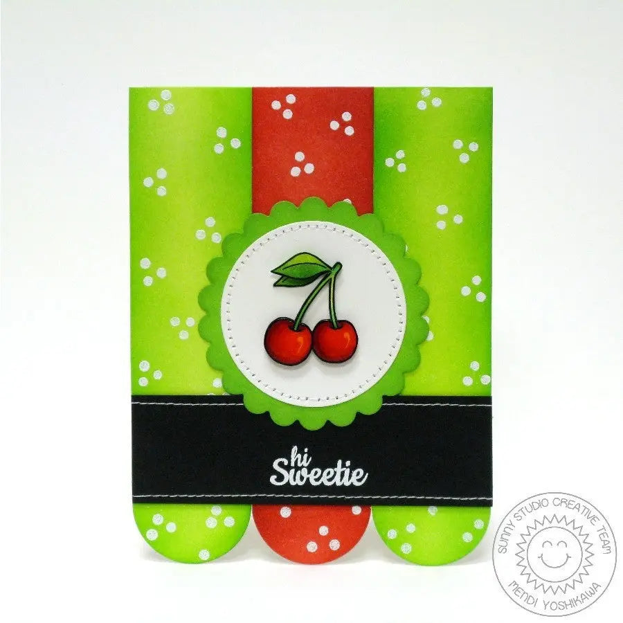 Sunny Studio Stamps Fresh & Fruity Hi Sweetie Cherry Cherries Card