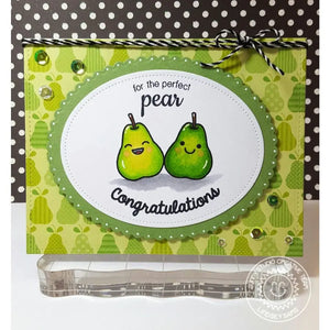 Sunny Studio Stamps Fresh & Fruity For the Perfect Pair Punny Pear Congratulations Wedding or Anniversary Card