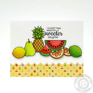 Sunny Studio Stamps I Couldn't Have Asked For A Sweeter Daughter Fruit Card using Sunny Borders Metal Cutting Dies