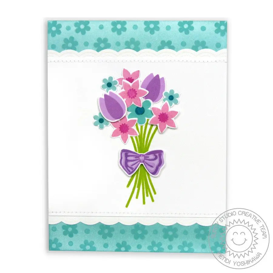 Sunny Studio Stamps Friends & Family Flower Bouquet Card