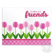 Sunny Studio Stamps Friends & Family Pink Tulip Border Card