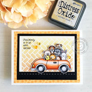 Sunny Studio Stamps Cruising By Critters in Card Birthday Card using Frilly Frames Herringbone Metal Cutting Dies