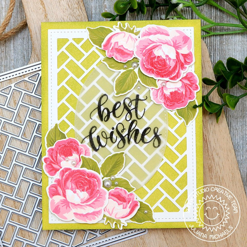 You're Invited Rubber Stamp PSX Place Date Time Phone RSVP Roses Flower  Border