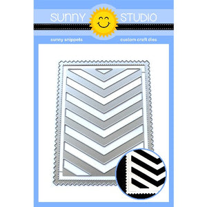 Sunny Studio Stamps Frilly Frames Chevron Stitched Zig Zag Ric Rac Background Mat Metal Cutting Dies
