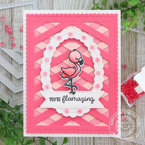 Sunny Studio Stamps Fabulous Monochromatic Pink Flamingo You'rs Flamazing Card