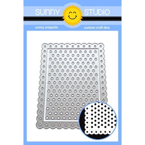 Sunny Studio Stamps Frilly Frames Polka-dot Background Stitched Scallop Low-Profile Metal Cutting Dies