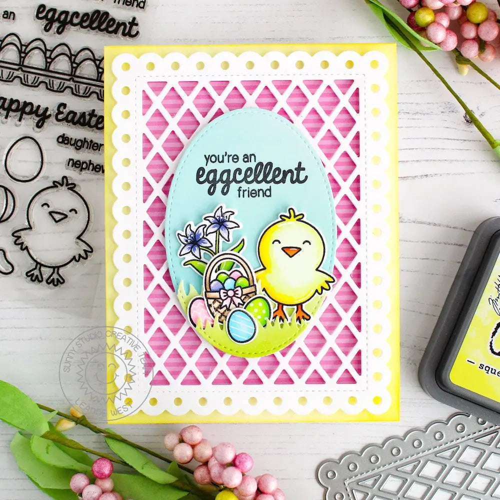 Sunny Studio Stamps A Good Egg Chick Easter Card by Leanne West