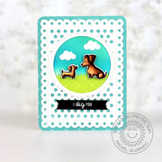 Sunny Studio Stamps Puppy Parents Dachshund Dog Mom & Baby Card