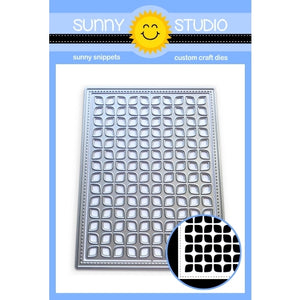 Sunny Studio Stamps Frilly Frames Retro Petals Background Stitched Rectangle Metal Cutting Dies