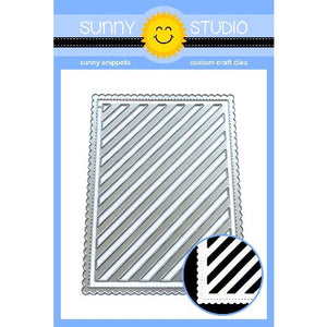 Sunny Studio Stamps Frilly Frames Stripes Striped Stitched Scalloped Rectangle Metal Cutting Dies