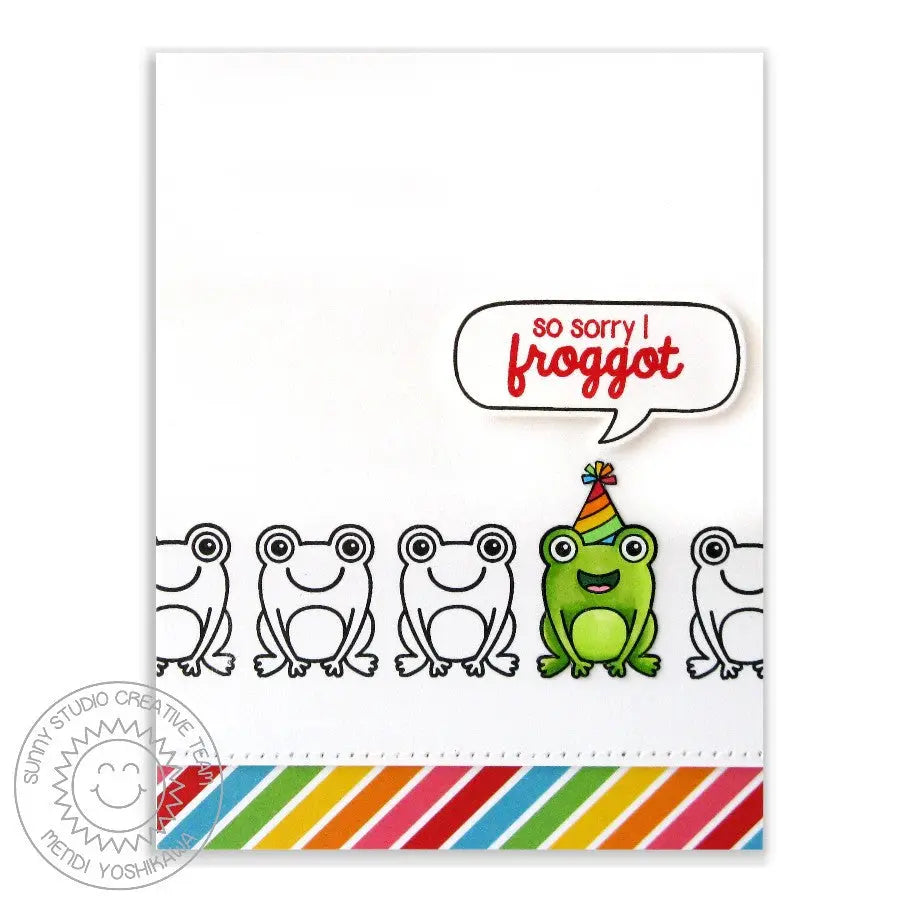 Sunny Studio Stamps Froggy Friends Sorry I Froggot Frog Belated Birthday Card