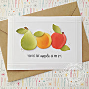 Sunny Studio Stamps Fruit Cocktail Pear, Peach & Apple Card by Franci