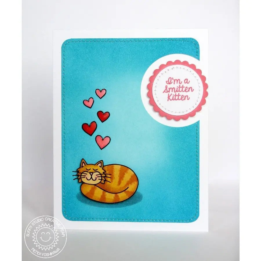 Sunny Studio Stamps Furever Friends Smitten Kitten Love Themed Kitty Cat Card