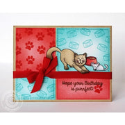 Sunny Studio Stamps Furever Friends Purrfect Birthday Kitty Cat Grid Style Card