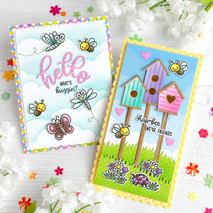 Sunny Studio Stamps Punny Spring Bugs, Dragonflies, Butterfly & Honeybee Card Set (using Spring Fever 6x6 Patterned Paper Pad)