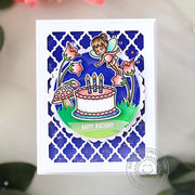 Sunny Studio Stamps Garden Fairy With Cake & Candles Handmade Shaker Birthday Card using Stitched Circle Small nesting Dies