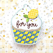 Sunny Studio Stamps For You Lemon Cupcake Shaped Card (using Gift Card Pocket Metal Cutting Dies)