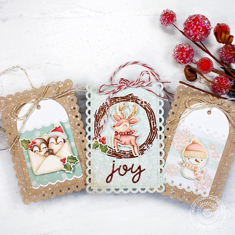 Mat Tag Sunny Studio Mini Mat & Tag 2 Dies Stitched Scalloped Rectangle Set ...