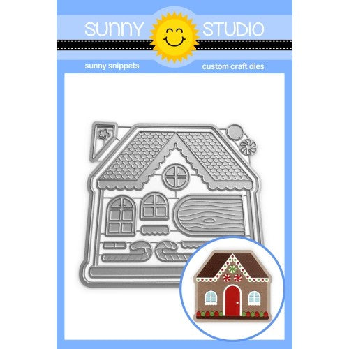 Sunny Studio Stamps Scalloped Gingerbread House Christmas Holiday Metal Cutting Dies with Candy Canes, Windows, & Doors