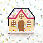 Sunny Studio Stamps Shaped Holiday Christmas Card (using Gingerbread House Metal Cutting Dies)