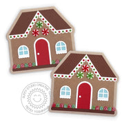 Sunny Studio Stamps Shaped Christmas Cards using Gingerbread House Metal Cutting Dies)