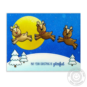 Sunny Studio Stamps Gleeful Reindeer Leaping Reindeer Christmas Eve Card
