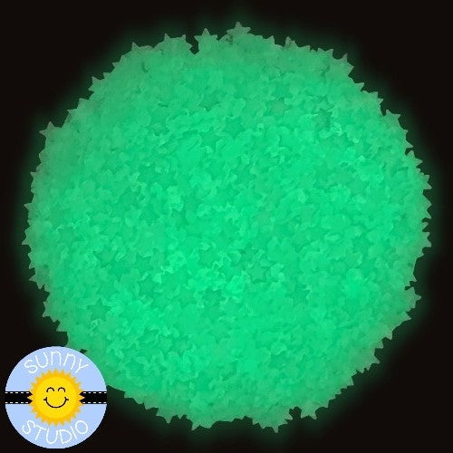 Sunny Studio Glow In The Dark Star Confetti Sprinkles Embellishments with lights out