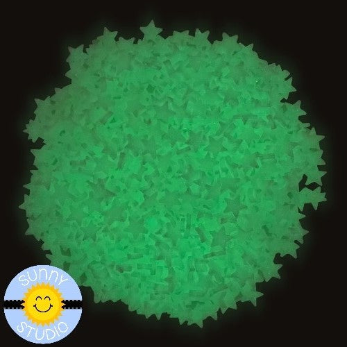 Sunny Studio Glow In The Dark Clay Star Confetti Sprinkles Embellishments for Shaker Cards-After Dark