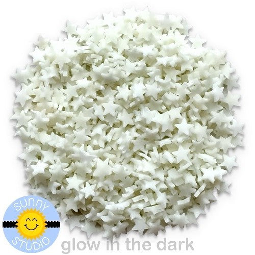 Sunny Studio Glow In The Dark Clay Star Confetti Sprinkles Embellishments for Shaker Cards-Daylight